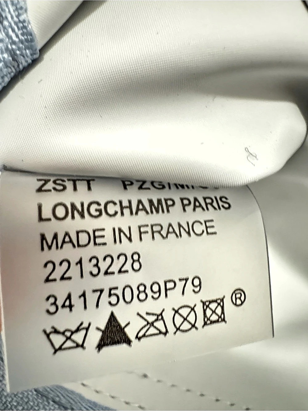 Longchamp Le Pliage Extra Small Pouch with Handle Shoulder Bag in Sky Blue - Picture 6 of 7